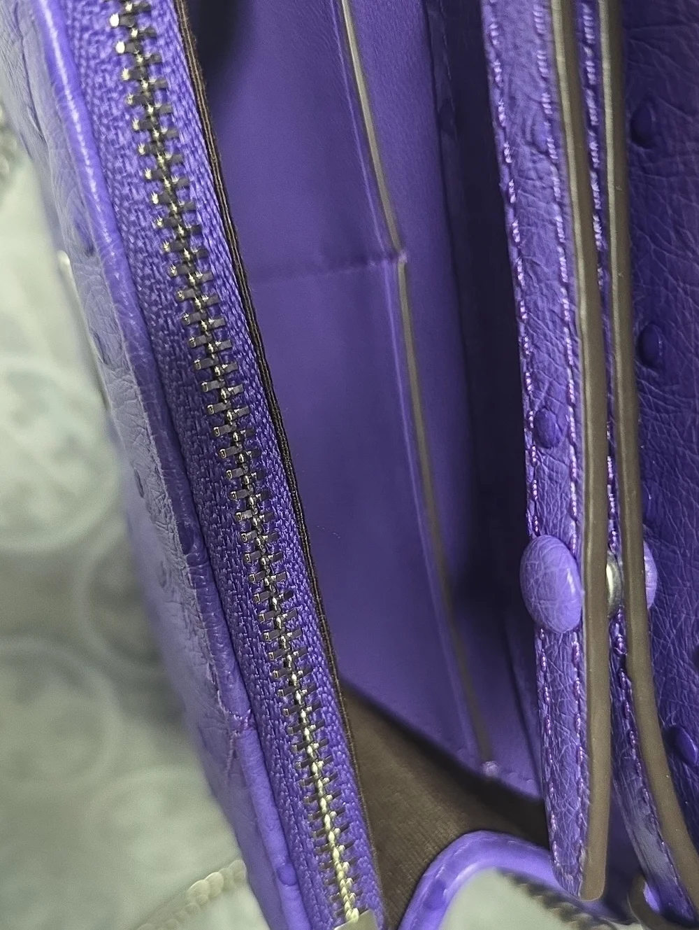 Tory Burch Violet Quilted Ostrich-Embossed Leather Crossbody